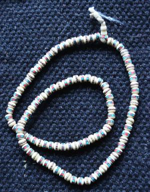 bone beads with inlay white